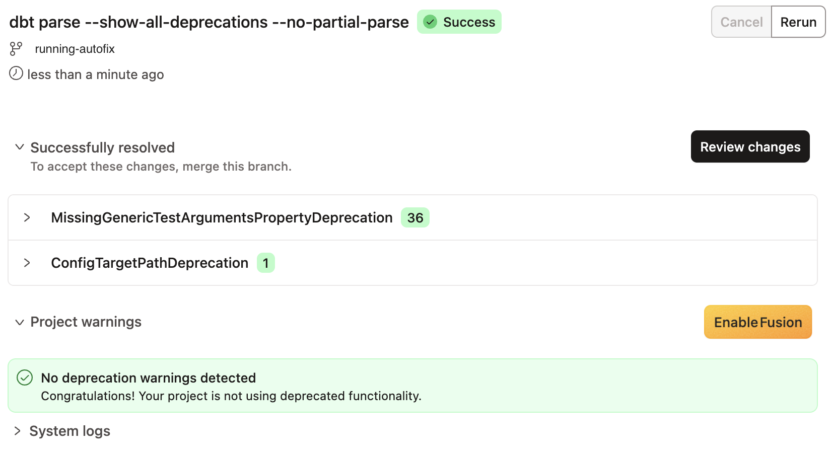 You're now ready to upgrade to Fusion in your development environment!